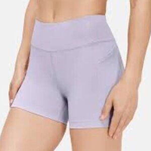 Outdoor voices Zoom 3.5 inch inseam in Earl Gray/ light Purple spandex shorts OV